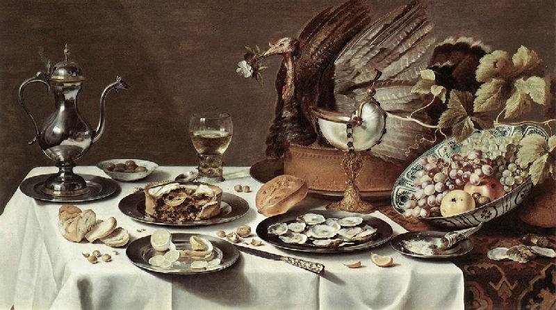 CLAESZ, Pieter Still-life with Turkey-Pie cg